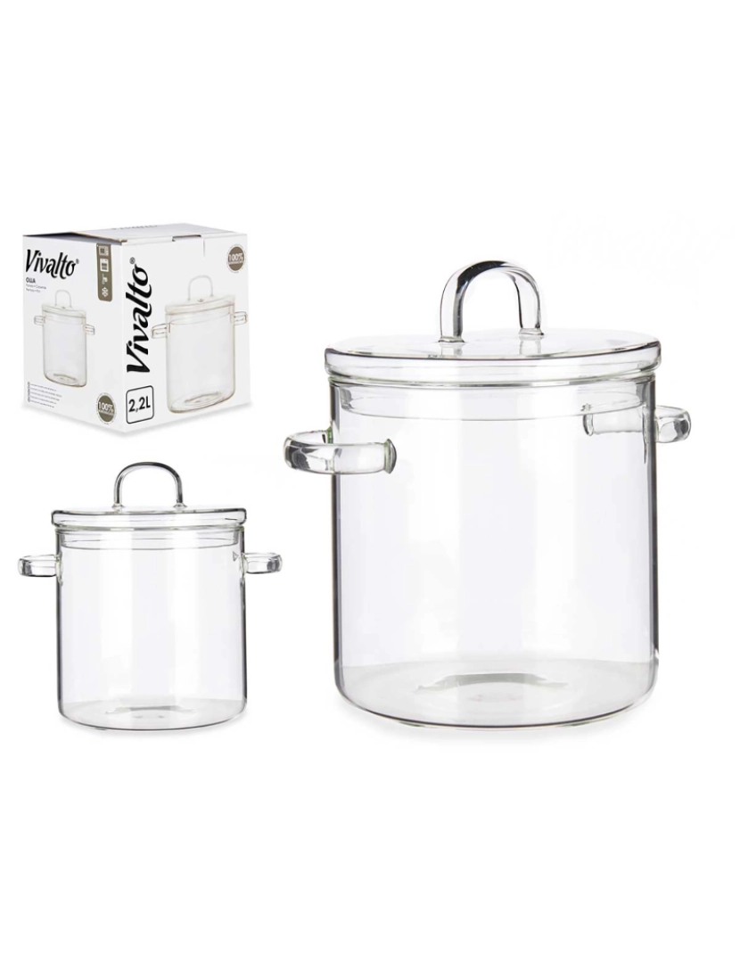 DAM - DAM POTE DE BOROSILICATO  2200ML 15,3x21x19,5 Cm. Cor transparente