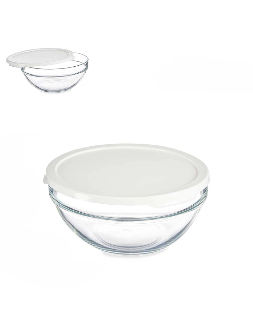 DAM - DAM  Lancheira redonda com tampa 1700 ml. 21x9x21 cm. Cor transparente