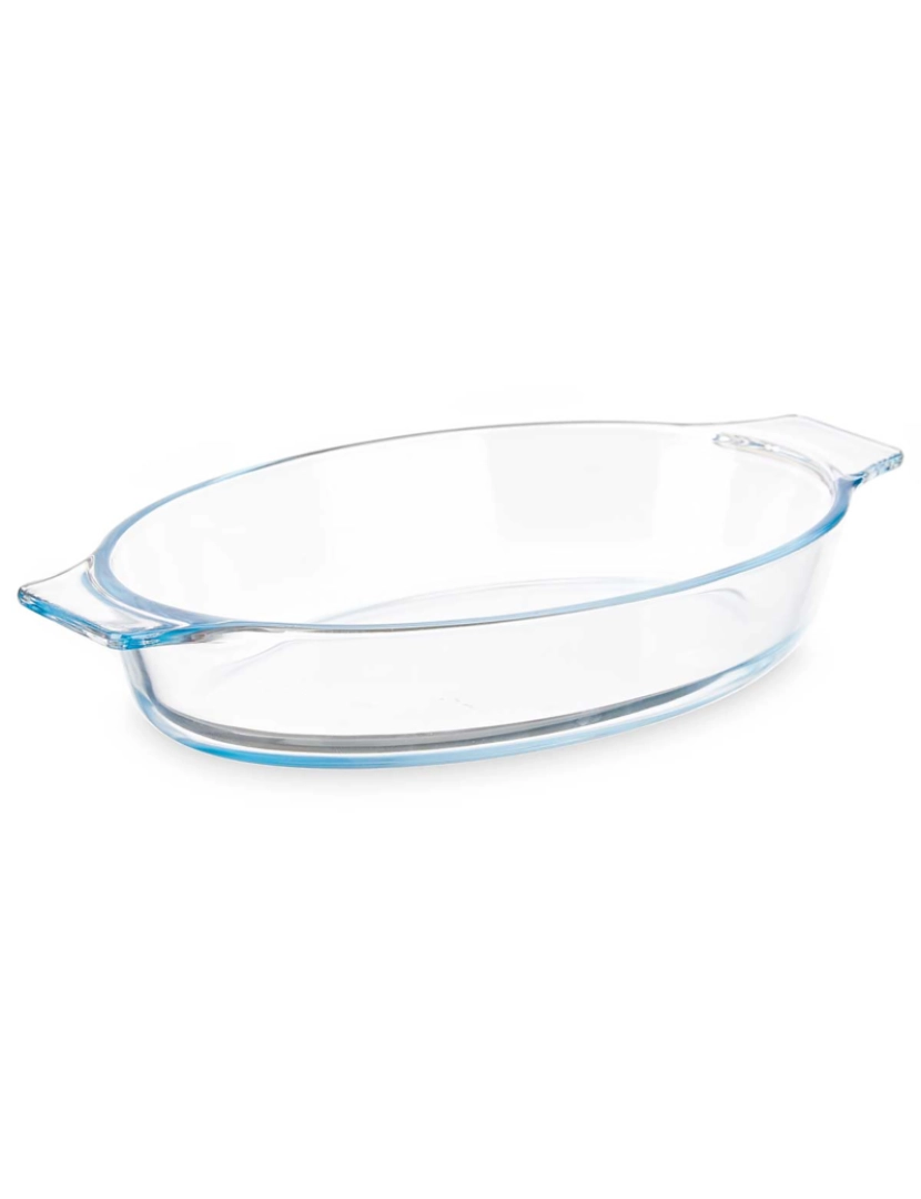 DAM - DAM BANDEJA OVAL BOROSILICADO  COM ALÇAS 800ML 27x15,8x4,5 Cm. Cor transparente