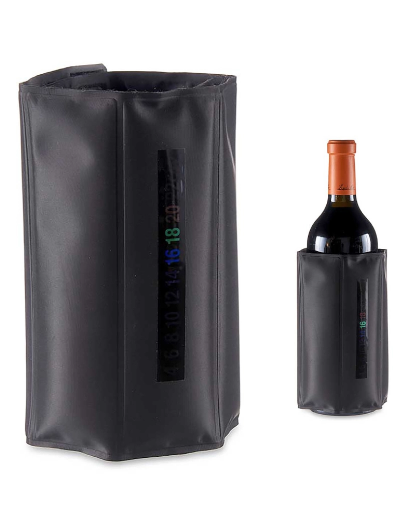 DAM - DAM TAMPA PARA REFRIGERADOR DE VINHO  COM TERMÔMETRO 35,5x17,3x0,2 Cm. Cor preta