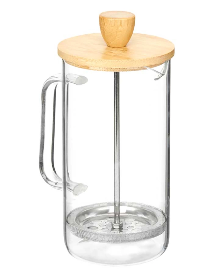 DAM - DAM ALMOFADA  BOROSILICATO BULE TAMPA BAMBU 600ML 13,5x9x19 Cm. Cor transparente