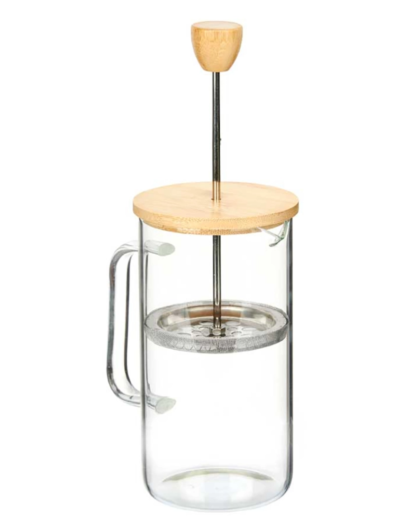 imagem de DAM ALMOFADA  BOROSILICATO BULE TAMPA BAMBU 600ML 13,5x9x19 Cm. Cor transparente2