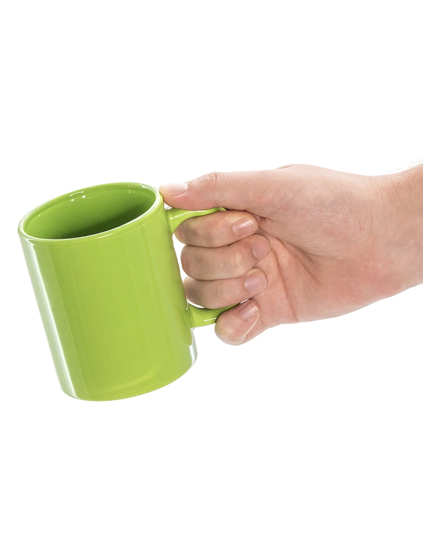 imagem de DAM Caneca de cerâmica  370 ml esmaltada brilhante 8,2x8,2x9,8 cm. Cor verde3