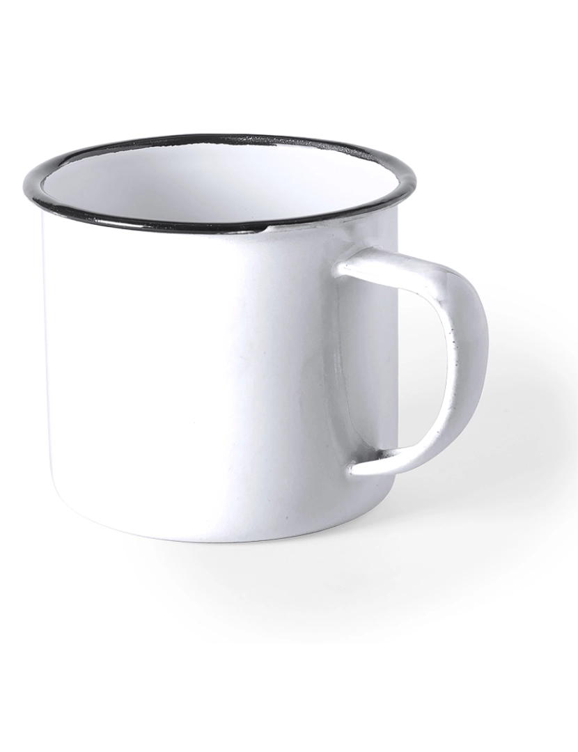 DAM - DAM  Caneca vintage de metal envelhecido 380 ml 8,8x8,8x7,9 cm. Cor branca