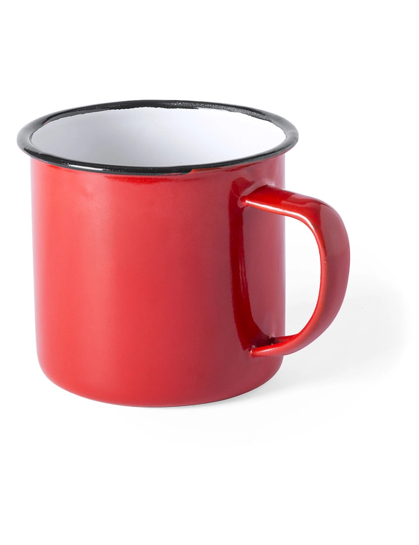 DAM - DAM  Caneca vintage de metal envelhecido 380 ml 8,8x8,8x7,9 cm. cor vermelha