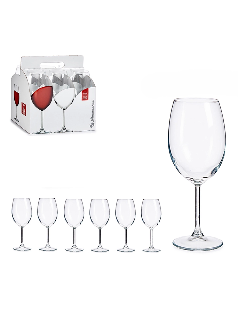 DAM - DAM  Conjunto de 6 taças de vinho 440 ml. 8,5x20,8x8,5 cm. Cor transparente