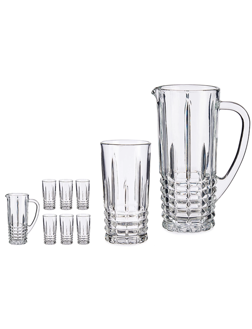 DAM - DAM CONJUNTO  JARRO E 6 COPOS LINHAS 25CL 16x23,5x25,5 Cm. Cor transparente