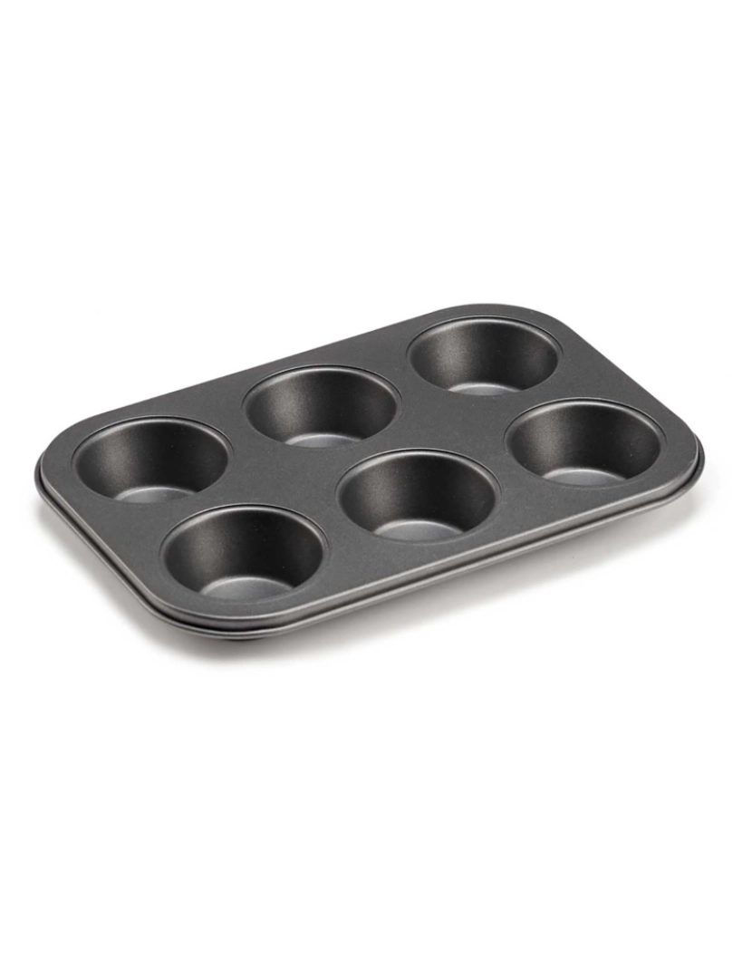 DAM - DAM MOLDE DE COZINHA METAL  PARA 6 UNIDADES 18,7x26,5x3,5 Cm. Cor: Cinza Escuro