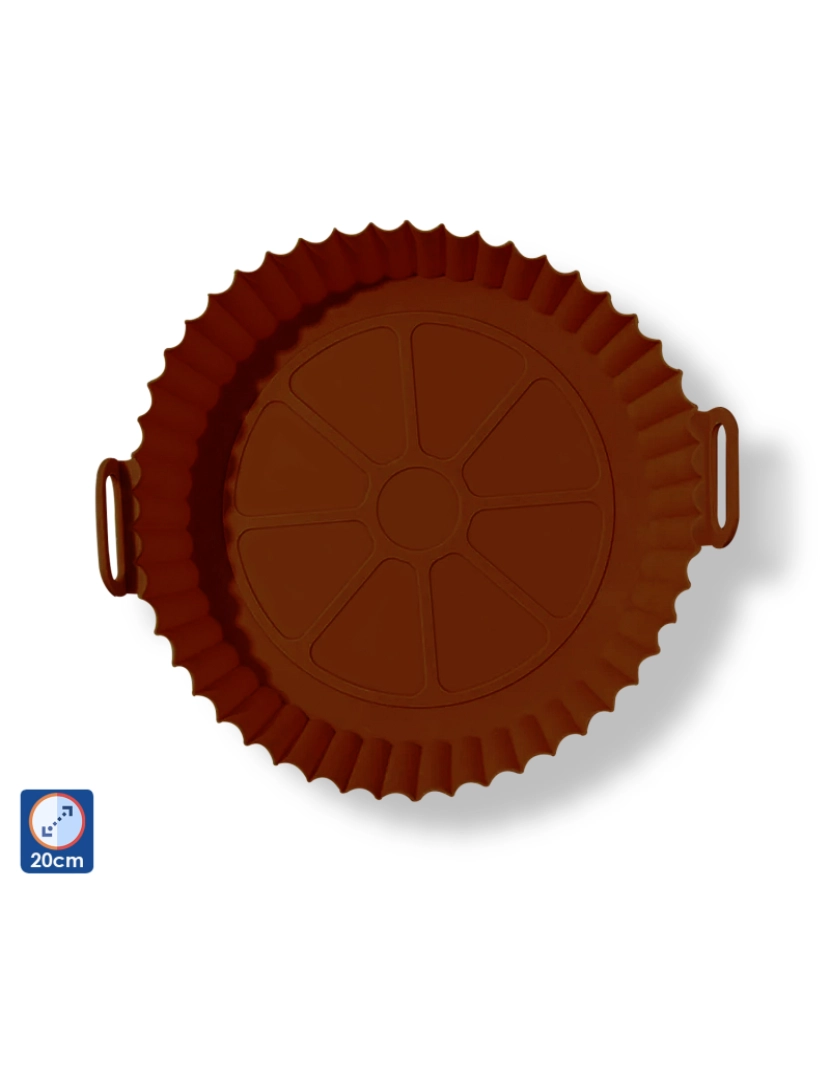 imagem de DAM Molde de silicone  com alças especiais para fritadeira de ar. 20x17x5 cm. Grade alimentar. 20x20x5 cm. Cor marron1