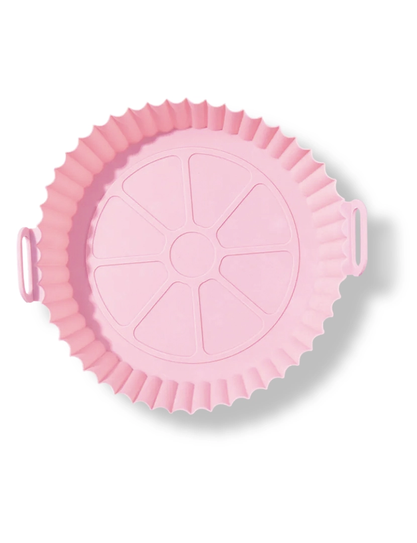 imagem de DAM Molde de silicone  com alças especiais para fritadeira de ar. 20x17x5 cm. Grade alimentar. 20x20x5 cm. Cor: Rosa Claro6