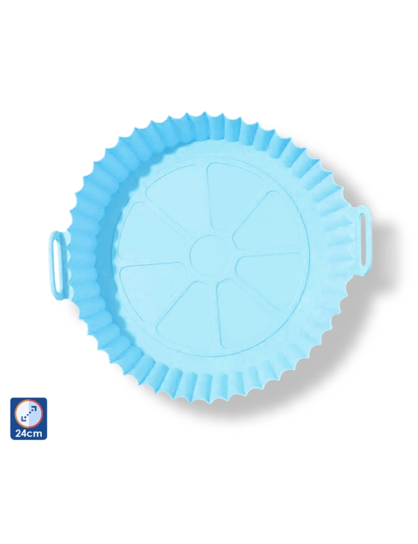 DAM - DAM Molde de silicone  com alças para fritadeira de ar 24*19*6 cm. Grade alimentar. 24x19x6 cm. Azul claro