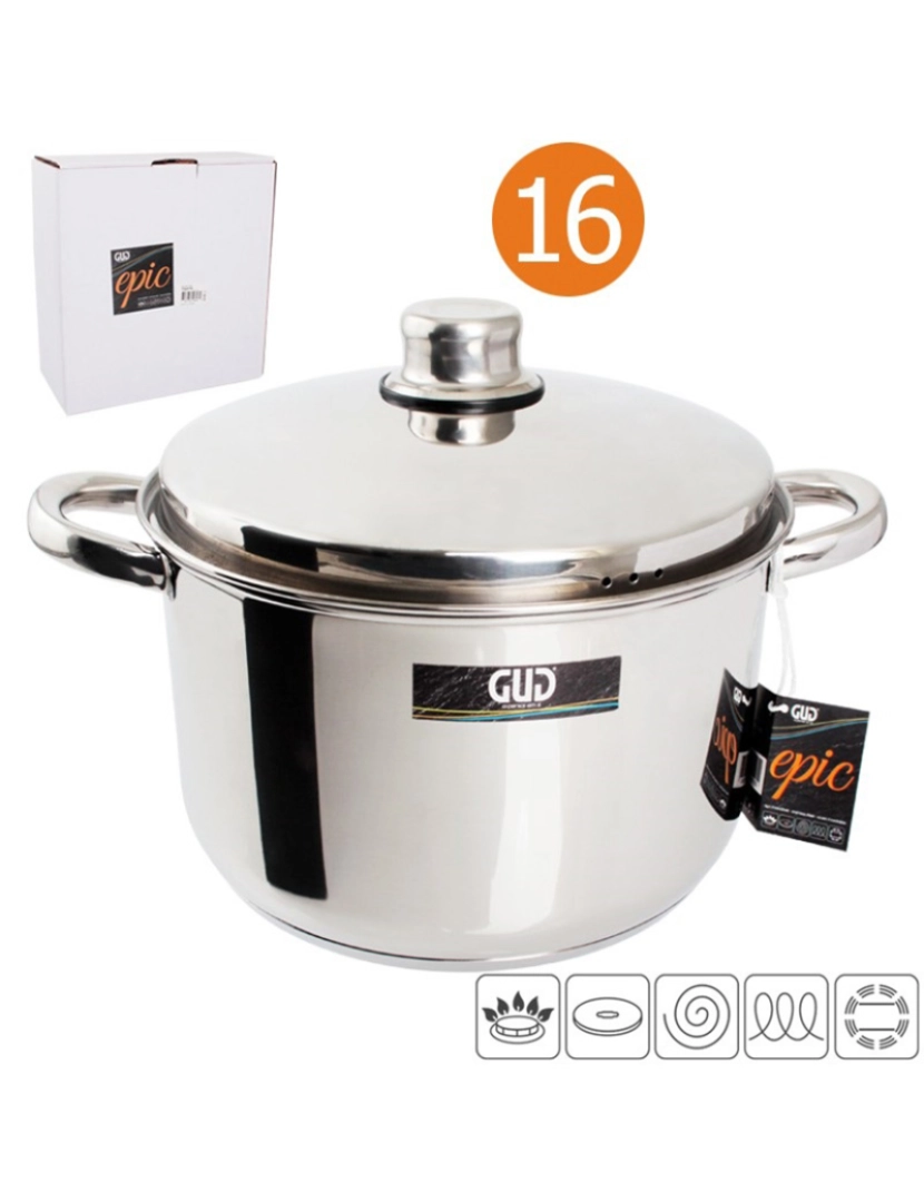 GUD - PANELA INOX 16X11CM INDUÇÃOC/OFERTA DESCASDOR ALHOS SILICONE