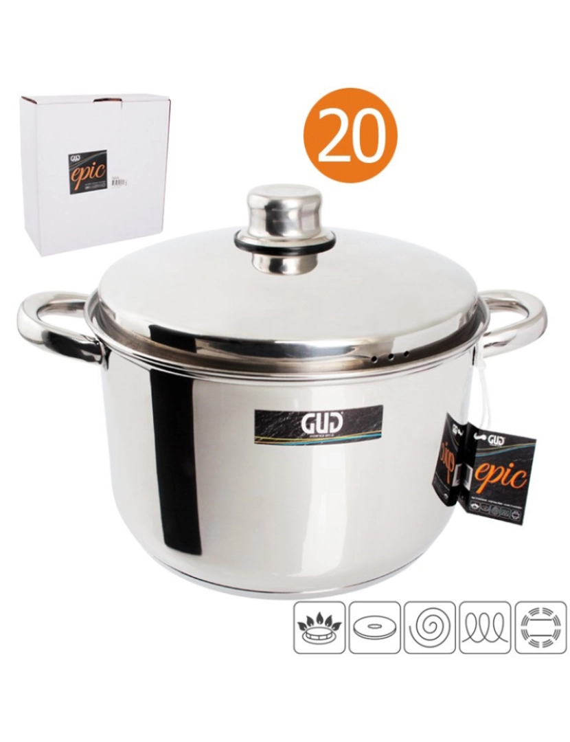 GUD - PANELA INOX 20X13CM INDUÇÃOC/OFERTA DESCASDOR ALHOS SILICONE