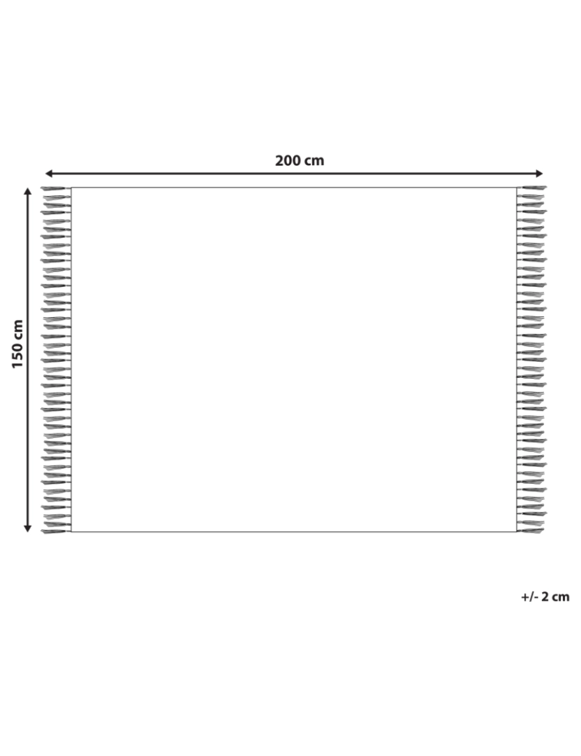 imagem de Cobertor em algodão e acrílico taupe 150 x 200 cm com franjas para cama ou sofá2