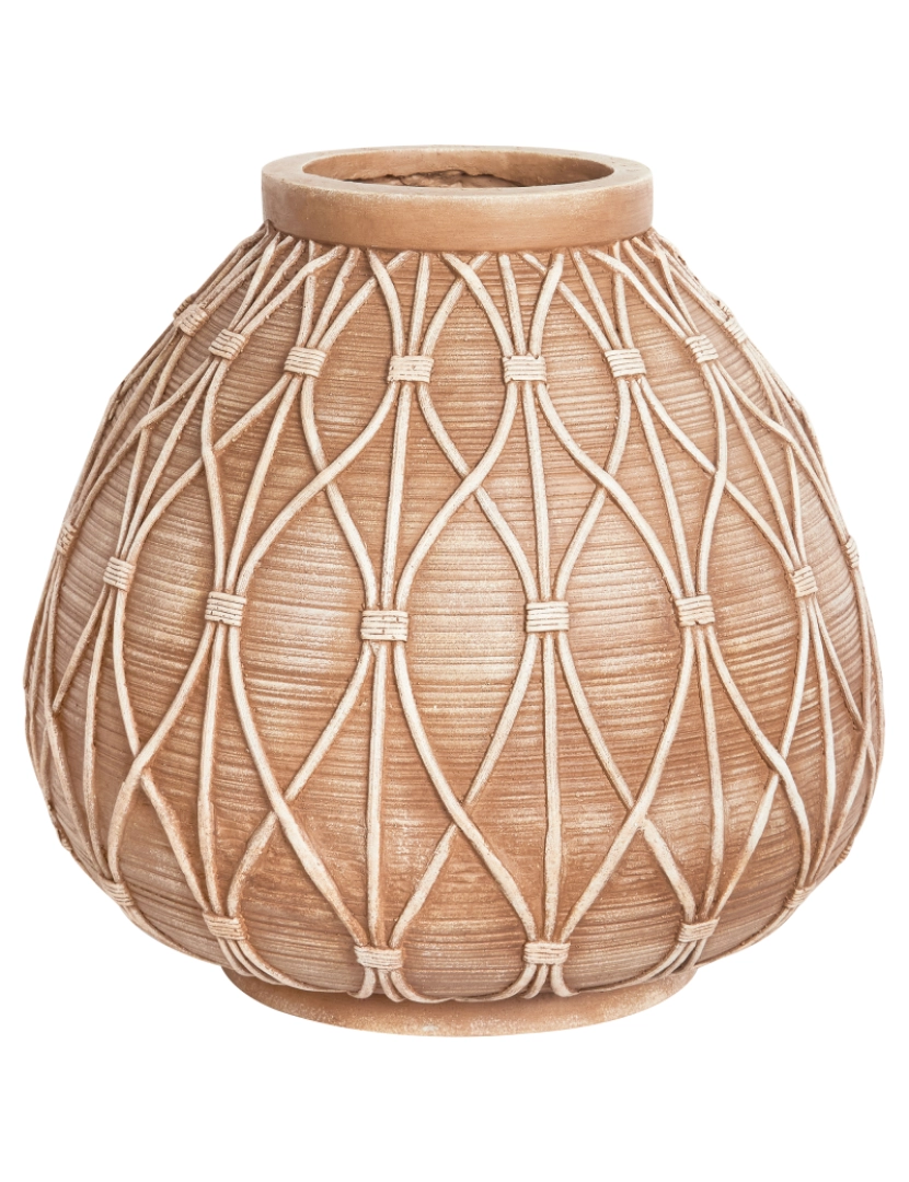 imagem de Vaso para plantas castanho claro 40 x 40 x 38 cm para exterior ou interior de estilo boho1