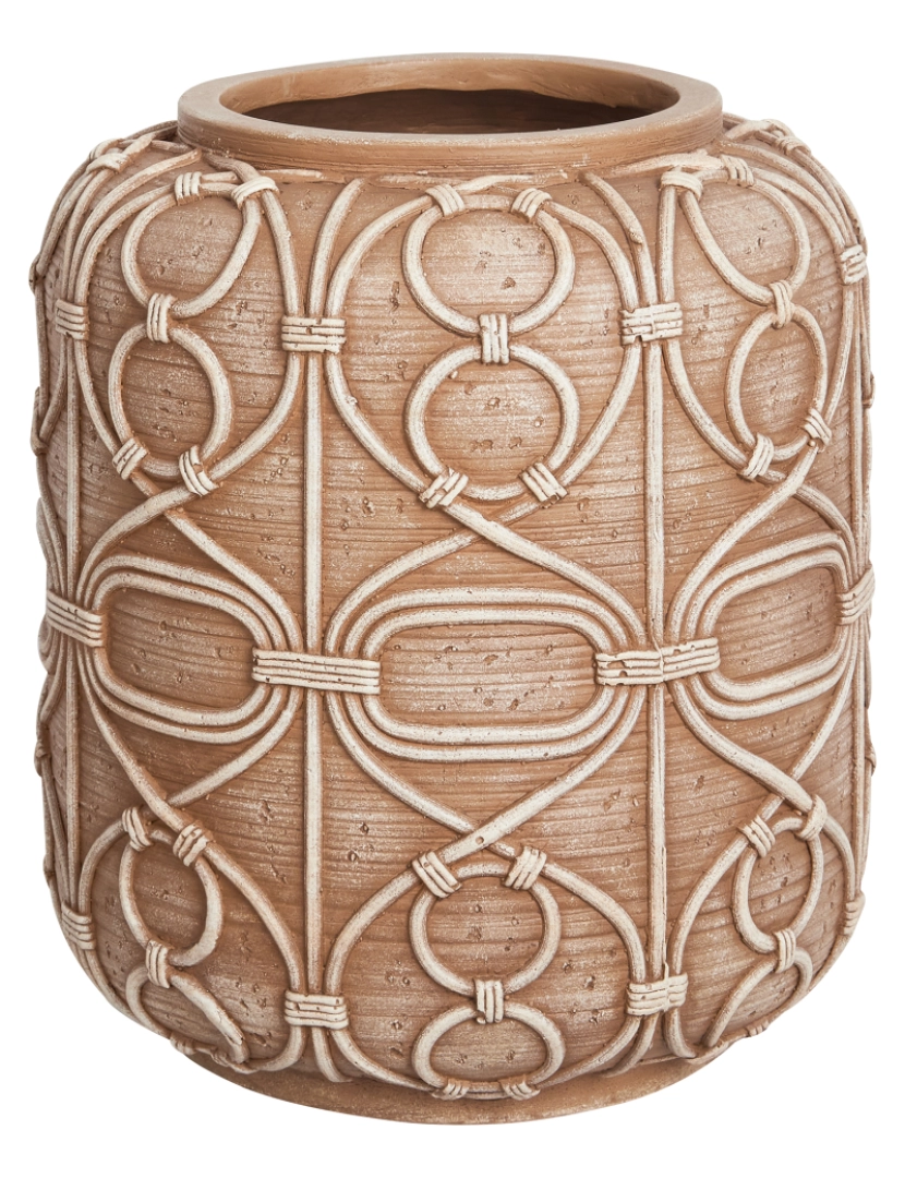 Beliani - Vaso para plantas castanho claro ⌀ 26 cm para exterior ou interior de estilo boho