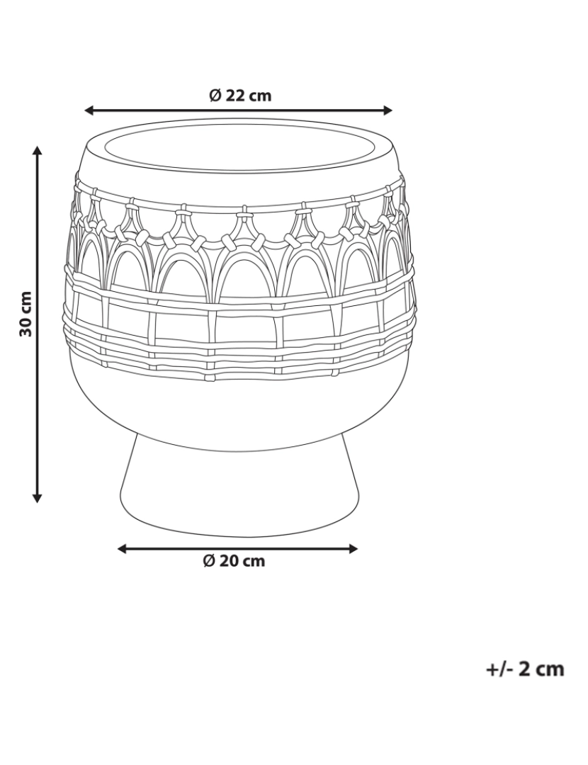 imagem de Vaso para plantas redondo castanho claro ⌀ 22 cm para exterior ou interior de estilo boho2