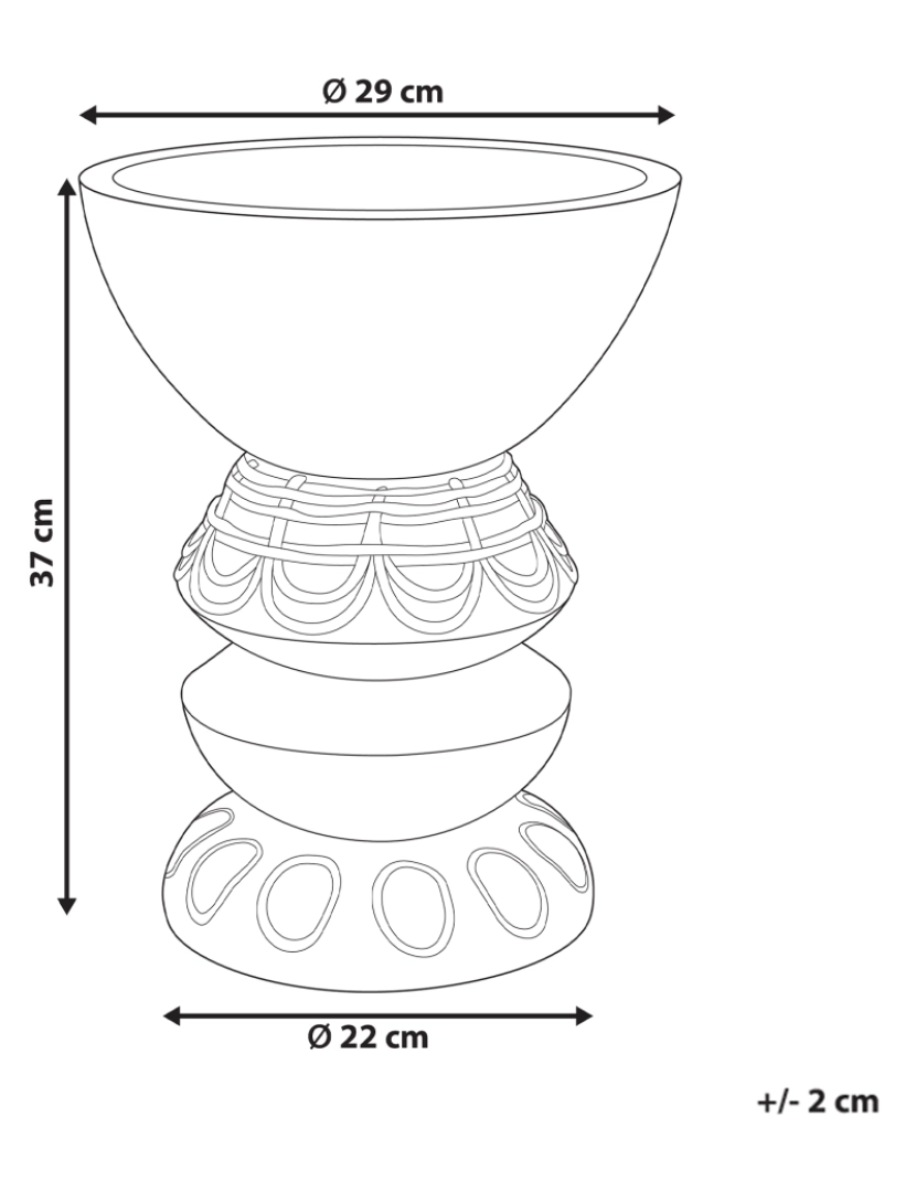 imagem de Vaso para plantas redondo castanho claro ⌀ 29 cm para exterior ou interior de estilo boho2