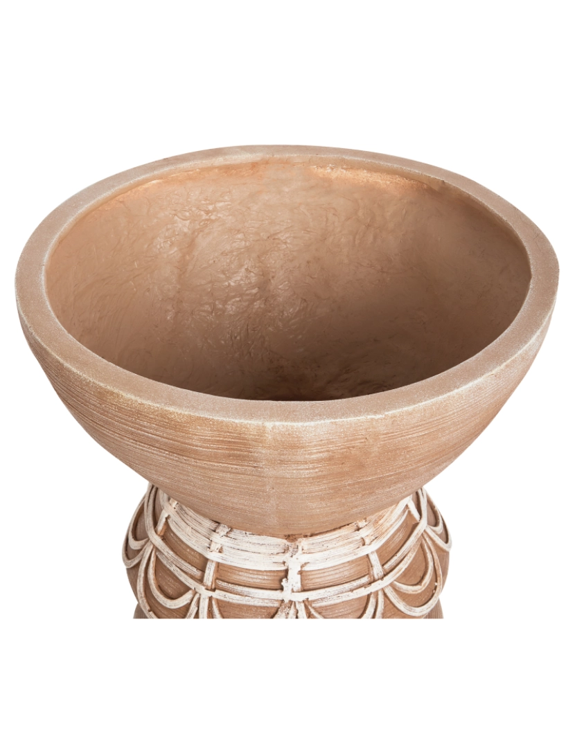 imagem de Vaso para plantas redondo castanho claro ⌀ 29 cm para exterior ou interior de estilo boho4