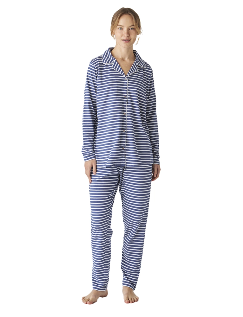 J And J Brothers - Pijama camisero manga larga JJB3 mujer