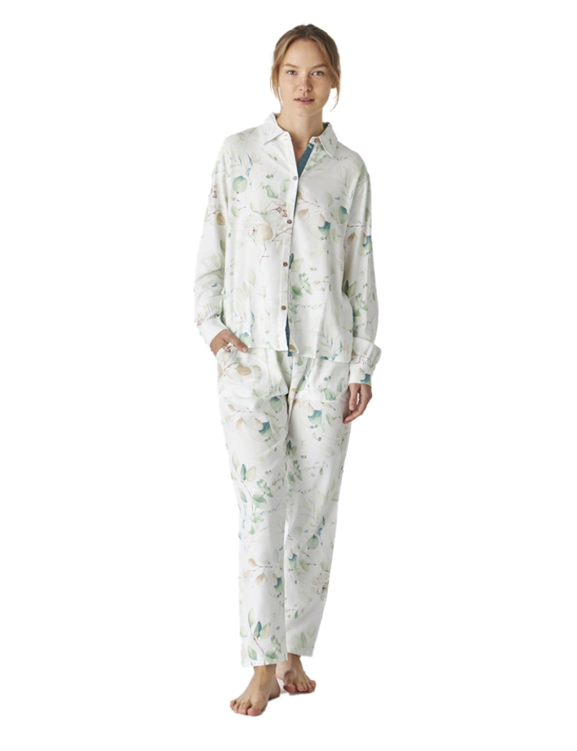 J And J Brothers - Pijama feminino de manga comprida JJBEP1100