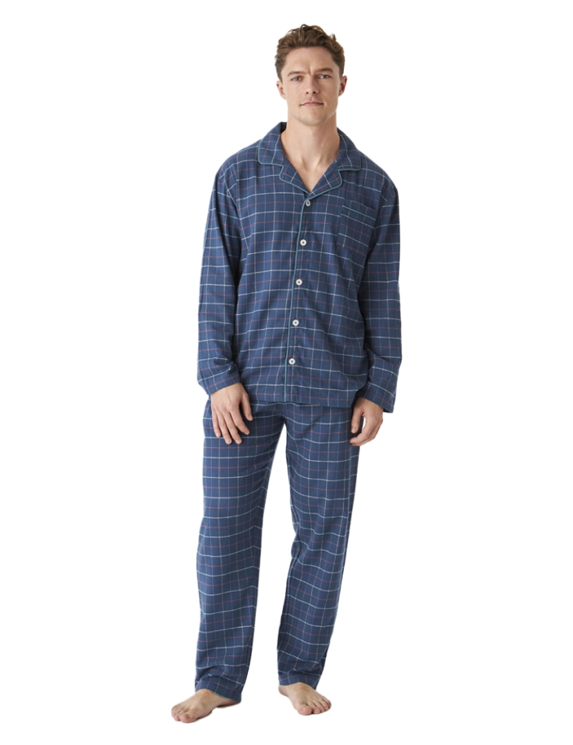 J And J Brothers - Pijama camisero manga larga JJB5800 hombre