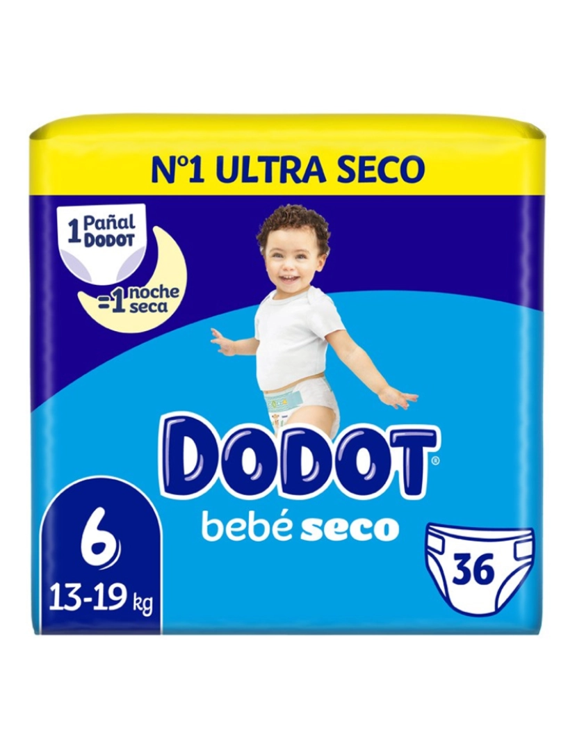 Dodot - Fraldas tamanho 6 bebê seco 13-19 kg 36 unidades