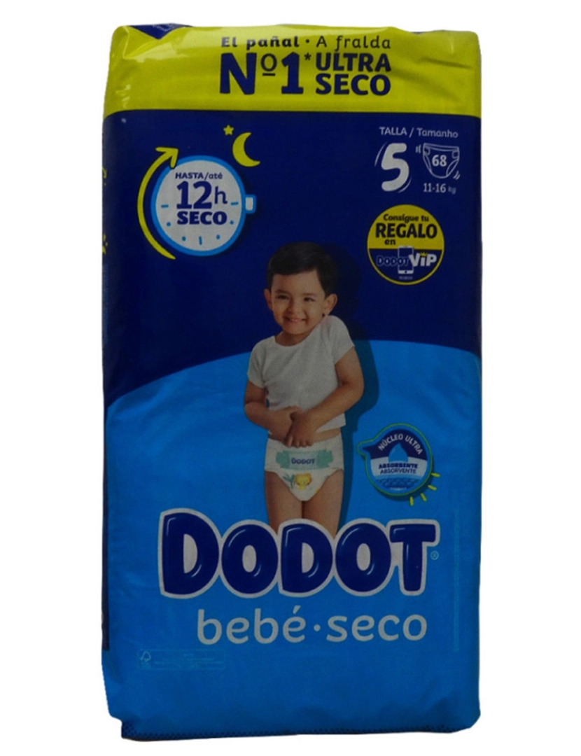 Dodot - Fraldas tamanho 5 bebê seco 11-16 kg 68 unidades