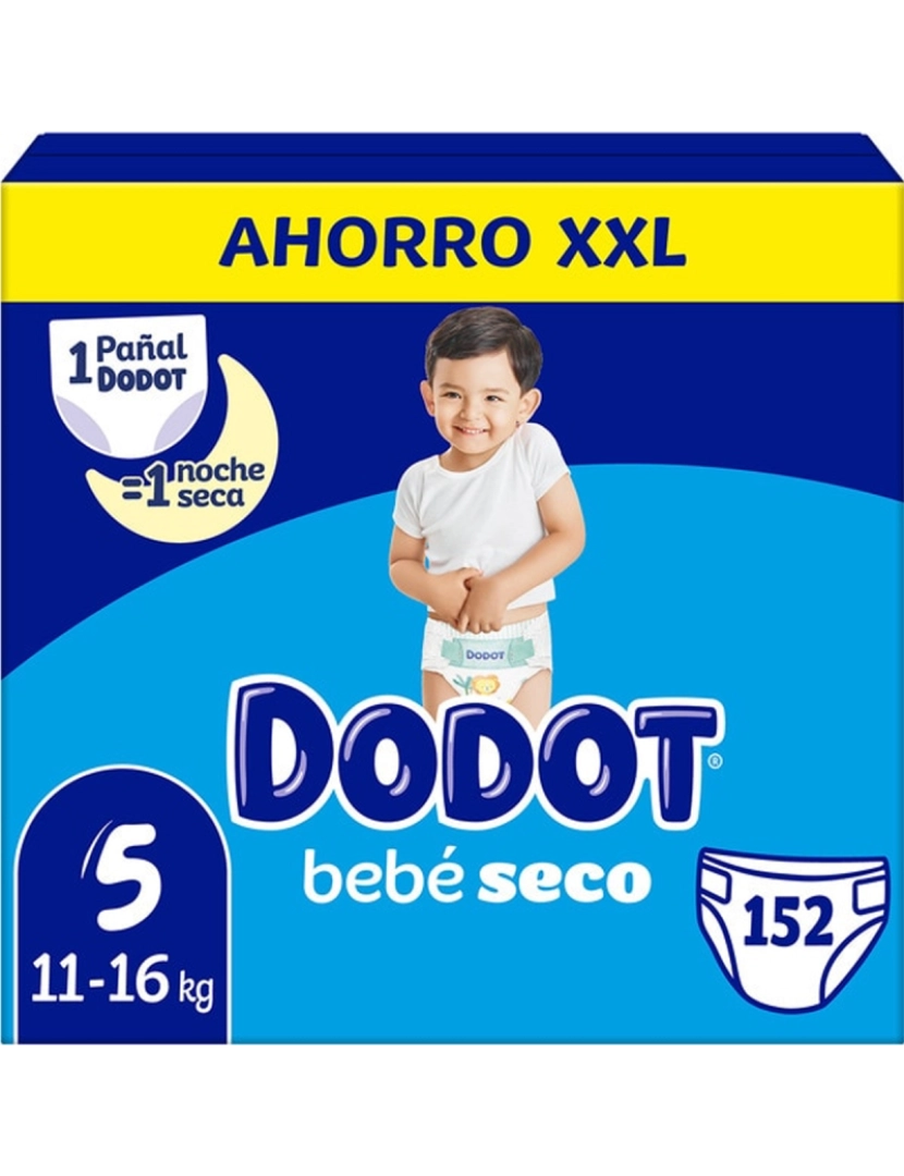 Dodot - Fraldas tamanho 5 seca bebê 11-16 kg caixa 152 unidades