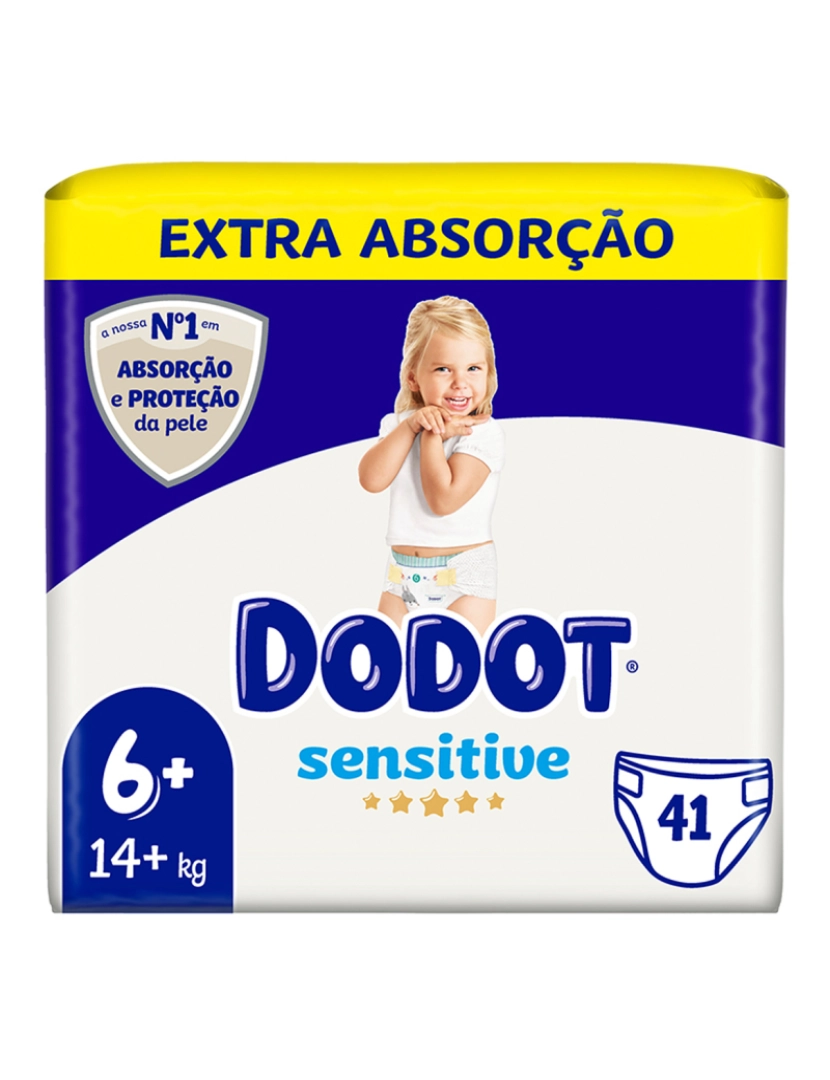 Dodot - Fraldas sensíveis tamanho 6 mais 14+ kg 41 unidades