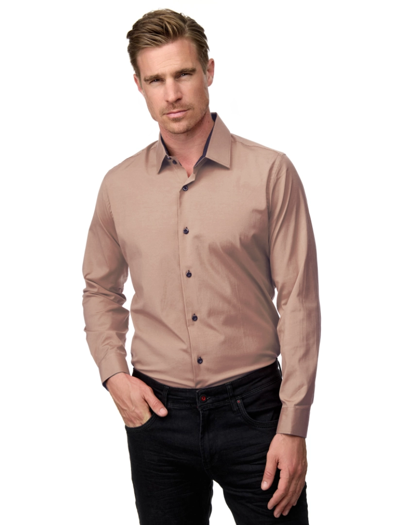 imagem de Rusty Neal Overhemd Slim Fit Bege8