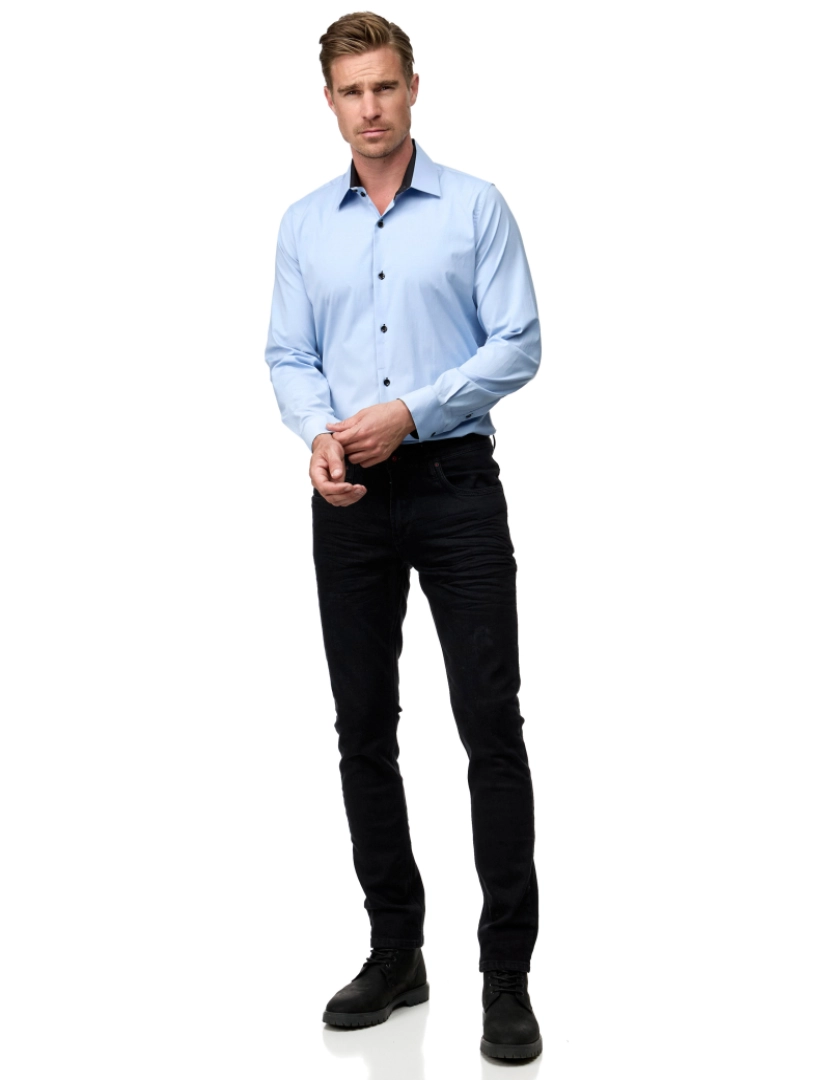 imagem de Rusty Neal Overhemd Slim Fit Azul7