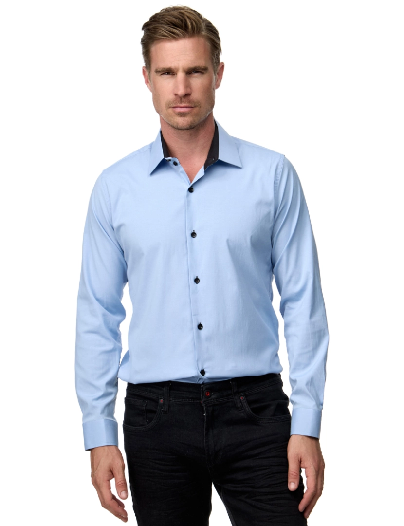 imagem de Rusty Neal Overhemd Slim Fit Azul8