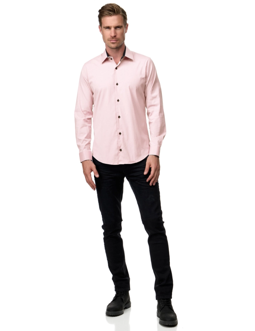 imagem de Rusty Neal Overhemd Slim Fit Rosa7