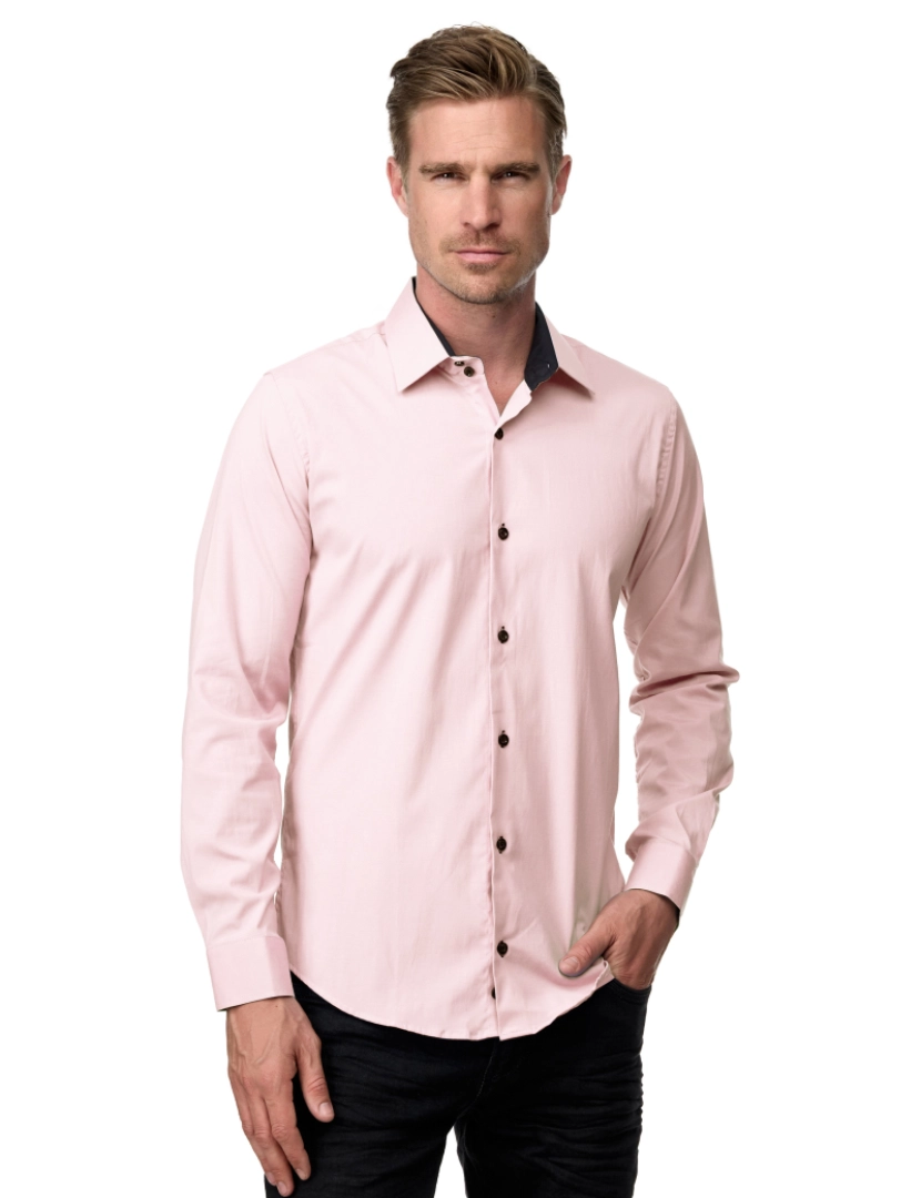 imagem de Rusty Neal Overhemd Slim Fit Rosa8