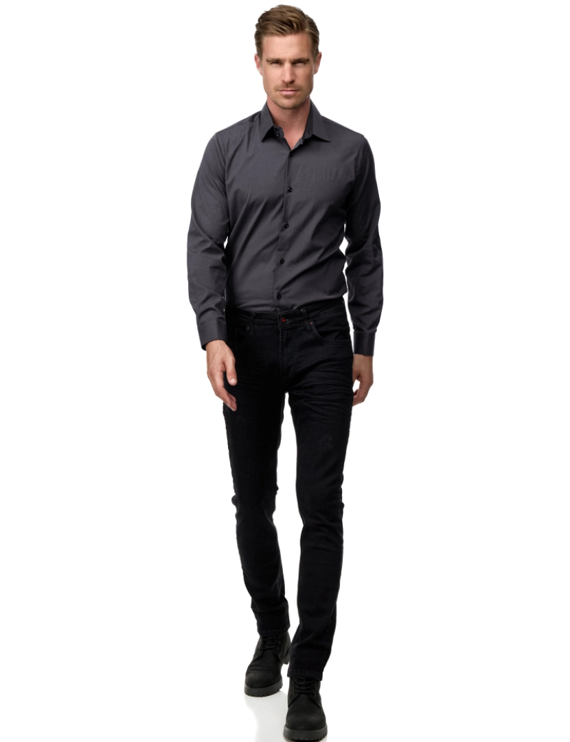 imagem de Rusty Neal Overhemd Slim Fit Cinza7