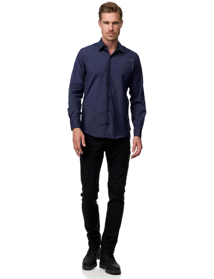 imagem de Rusty Neal Overhemd Slim Fit Azul7