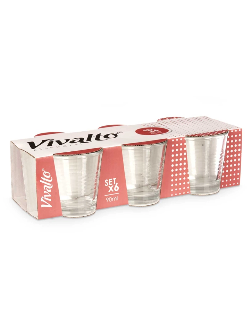 imagem de DAM  CONJUNTO 6 COPOS DE CAFÉ 90ML 24,5x13x7 Cm. Cor transparente3