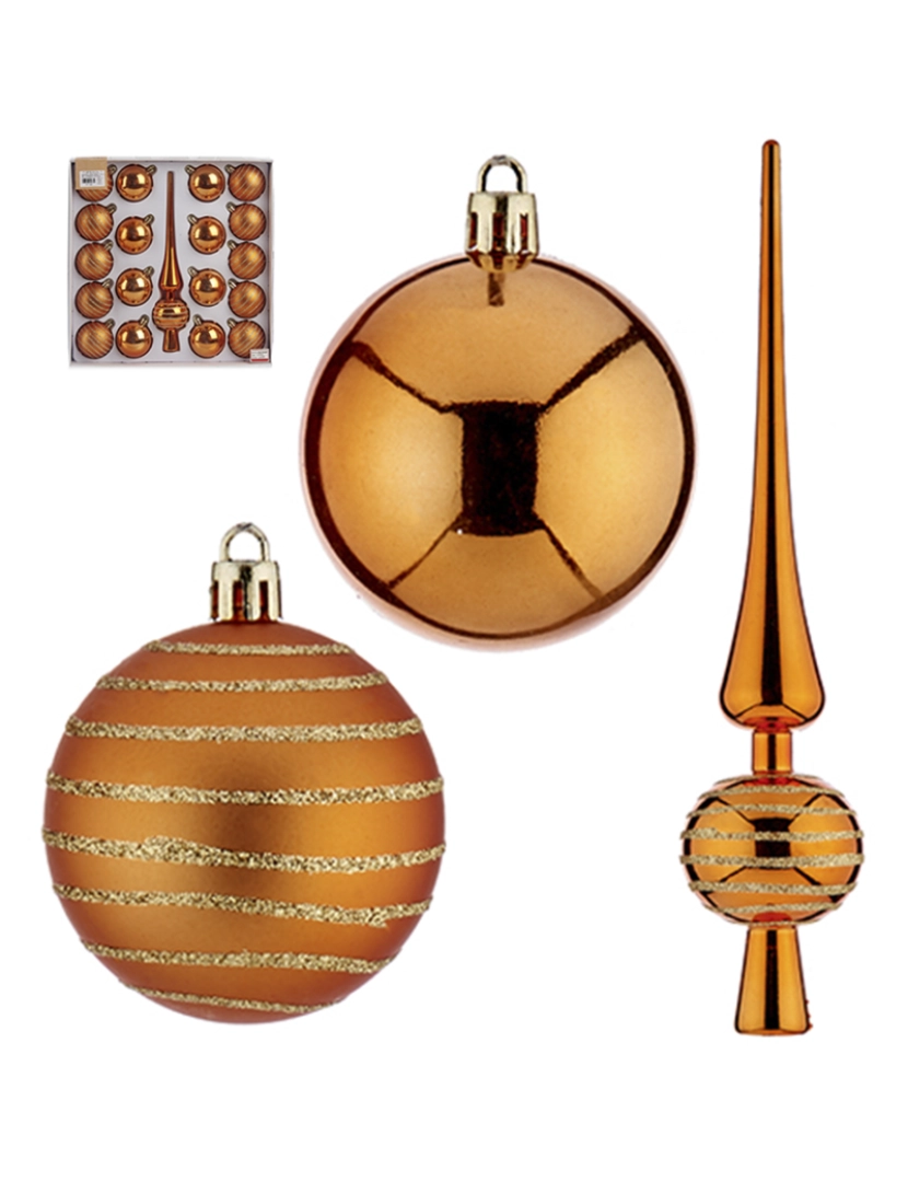 imagem de DAM  Conjunto de 19 decorações para árvores de Natal. 32,5x33x6,5cm. Cor laranja1