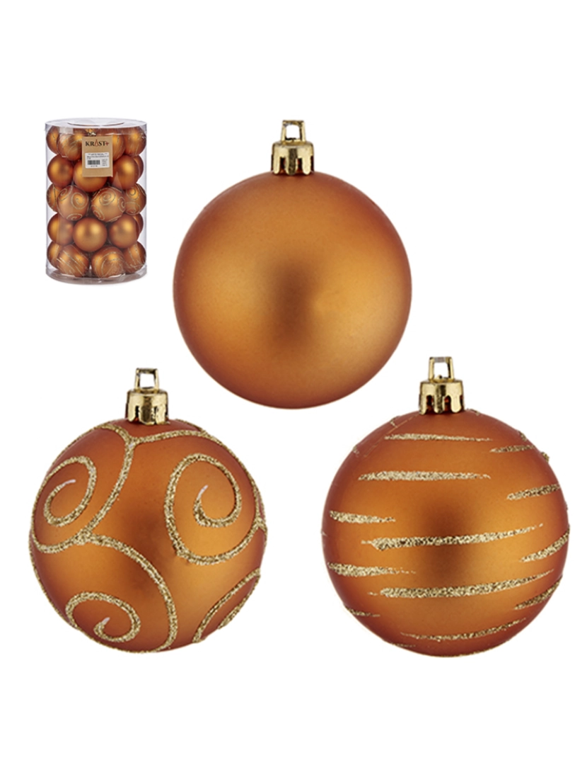 DAM - DAM  Conjunto de 30 bolas de Natal. 17,5x17,5x26 cm. Cor laranja