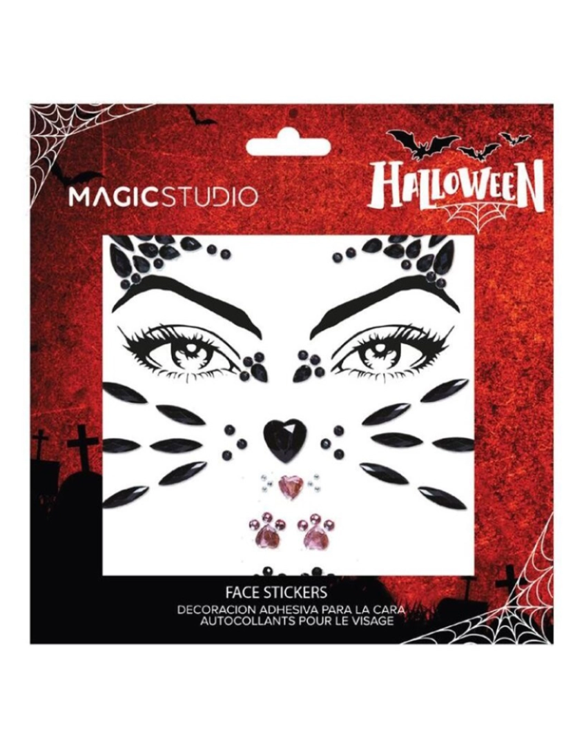 Magic Studio - ADESIVO DE GEMAS DE ROSTO DE HALLOWEEN DO MAGIC STUDIO