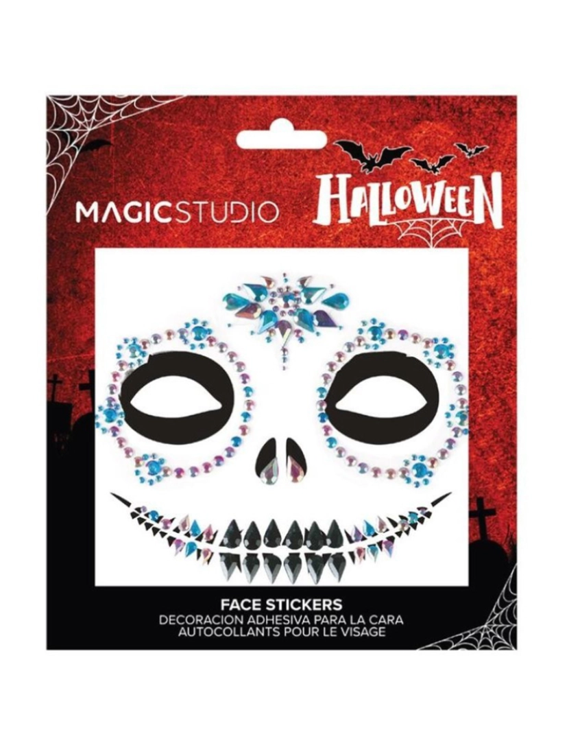 Magic Studio - ADESIVO DE GEMAS DE ROSTO DE HALLOWEEN DO MAGIC STUDIO