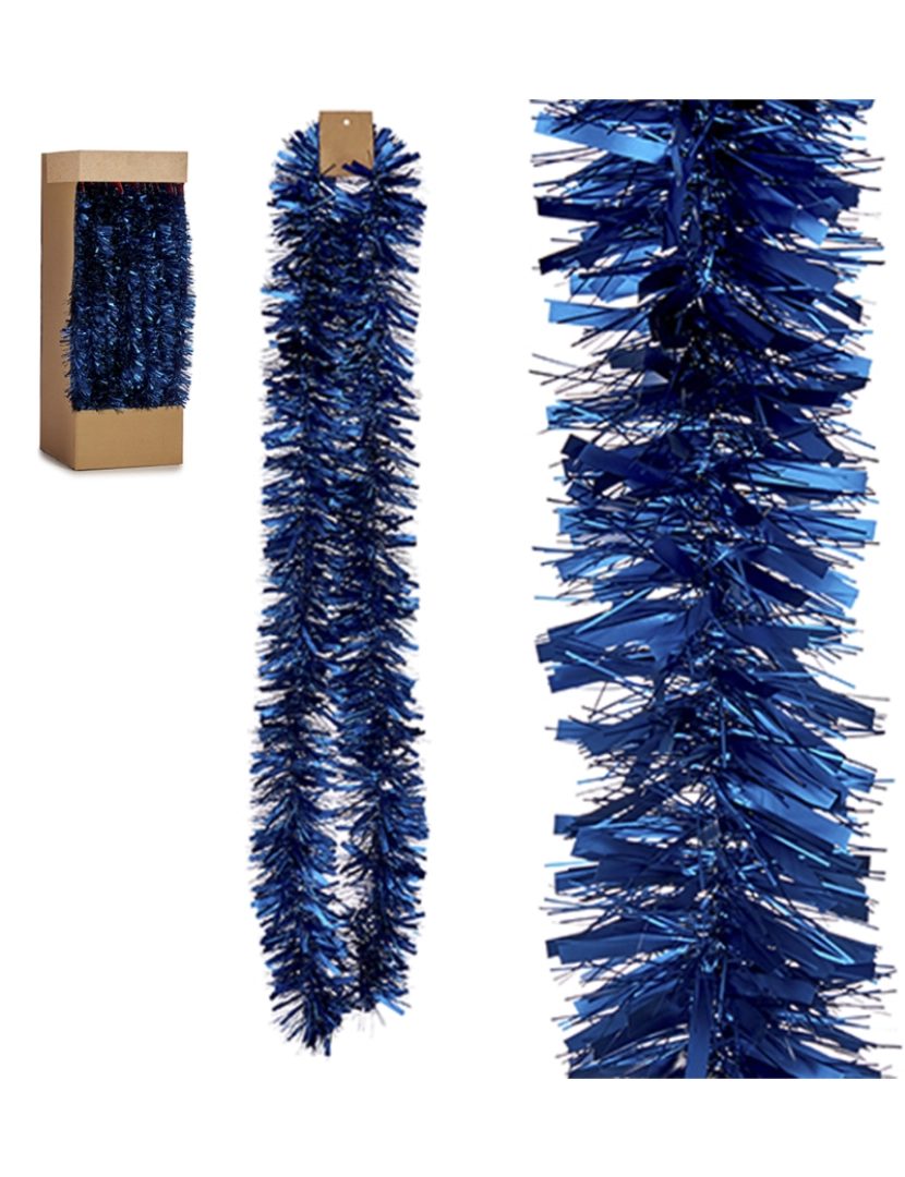 DAM - DAM  Guirlanda de enfeites de Natal Pine Boa prata 200x8 cms. 8x8x200 cm. Cor azul