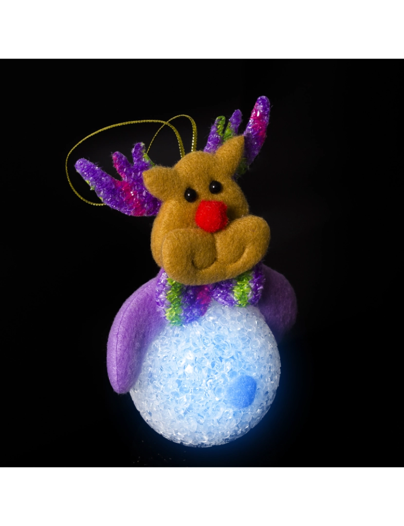 imagem de DAM Árvore de Natal suspensa  com iluminação LED para renas. 10x5x12 cm. Violeta2