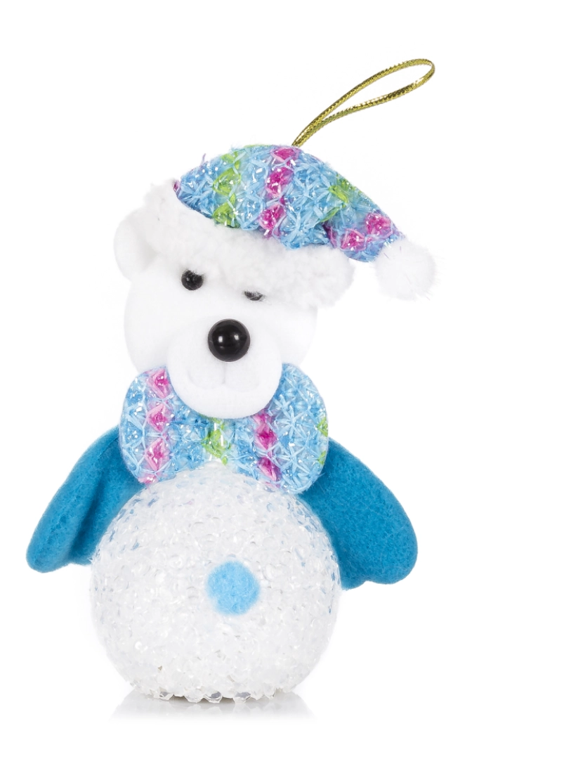 DAM - DAM Pendente Árvore de Natal  com iluminação LED de urso polar. 10x5x12 cm. Cor azul