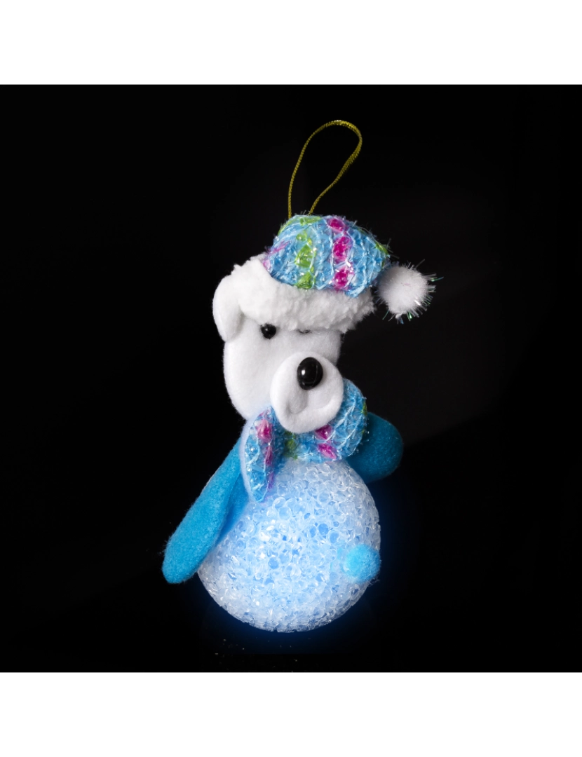 imagem de DAM Pendente Árvore de Natal  com iluminação LED de urso polar. 10x5x12 cm. Cor azul2