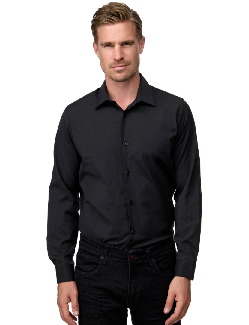 imagem de Rusty Neal Overhemd Slim Fit Negro8