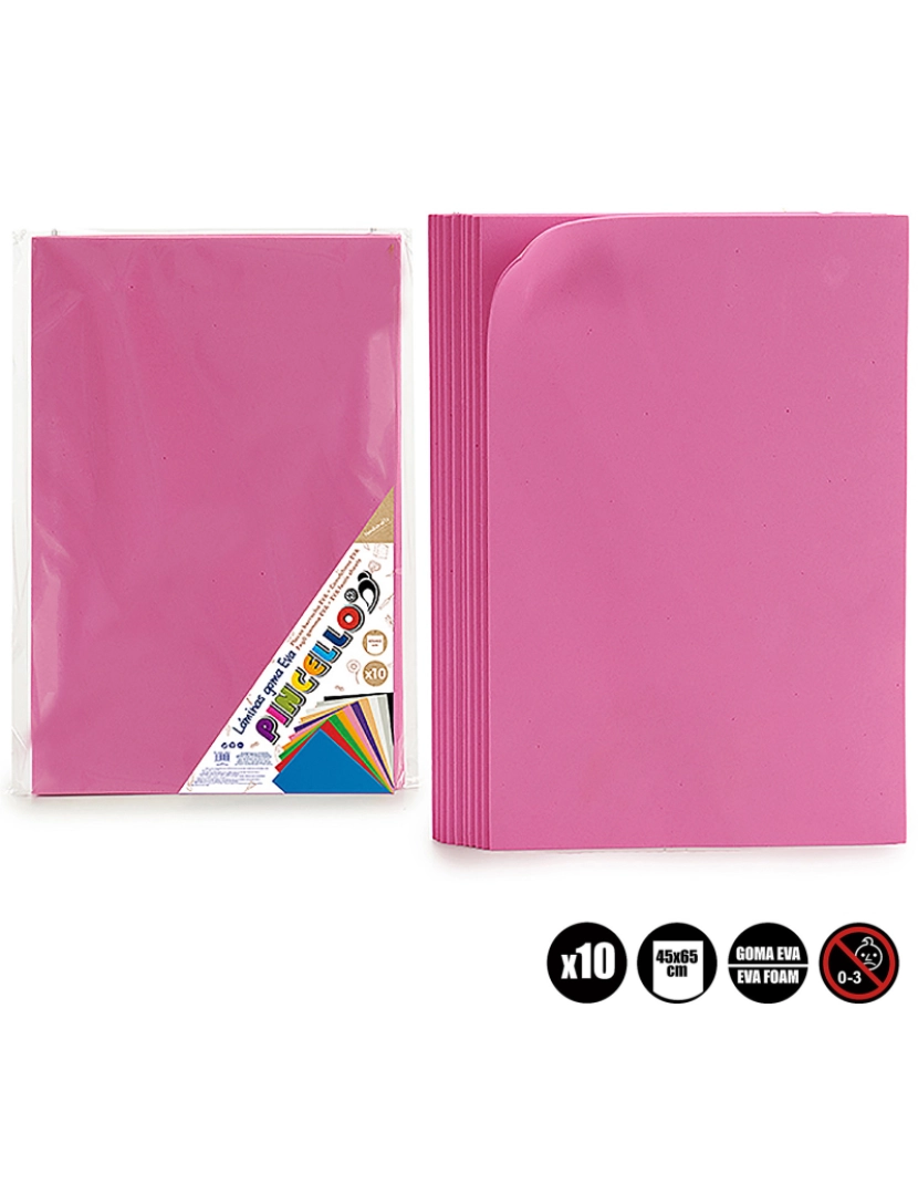 DAM - DAM  Conjunto de 10 folhas de espuma eva 45x65 cm. 65x0,2x45 cm. Cor rosa