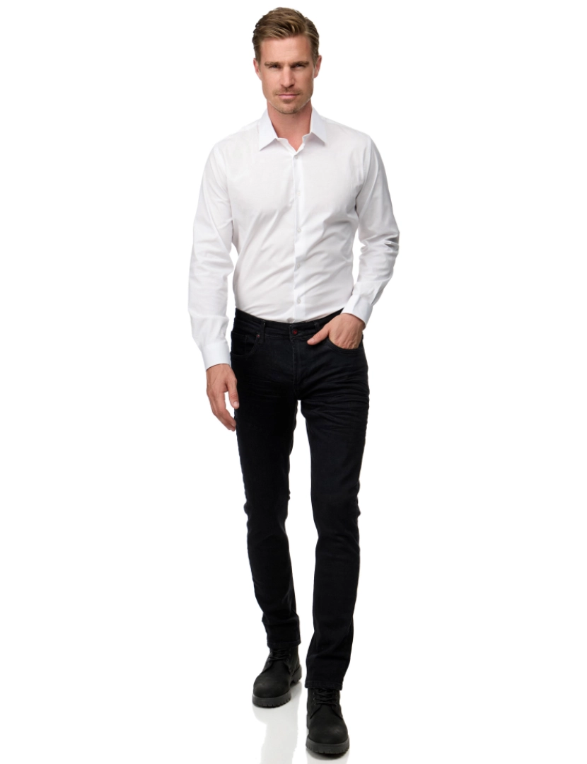 imagem de Rusty Neal Overhemd Slim Fit Branco7