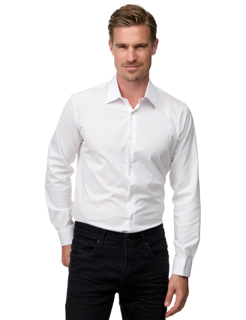 imagem de Rusty Neal Overhemd Slim Fit Branco8